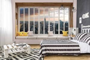 Fototapet - New York - privire din geam (152,5x104 cm)