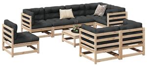 Set canapea de grădină, 9 piese, lemn masiv de pin