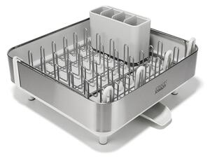 Scurgător de vase argintiu ajustabil din plastic 35,5x38 cm Extend Steel Plus – Joseph Joseph