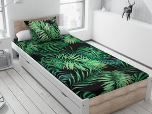 Cearsaf de pat si husa de perna Culoare verde-negru, NAPOLI
