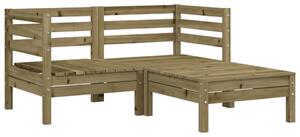 Canapea de grădină 2 locuri/taburet, lemn de pin tratat