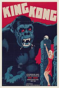 Artă imprimată King Kong (Vintage Cinema / Retro Movie Theatre Poster / Horror & Sci-Fi), (26.7 x 40 cm)