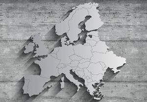 Fototapet - Harta argintie a Europei (152,5x104 cm)