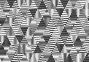 Fototapet - Triunghiuri alb-negre (254x184 cm)