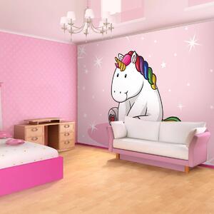 Fototapet - Unicorn - roz (254x184 cm)