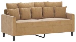 Canapea cu 2 locuri, maro, 140 cm, catifea