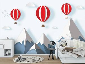 Fototapet - Zbor cu balon peste munți (254x184 cm)