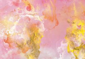 Fototapet - Marmura în roz și auriu (254x184 cm)