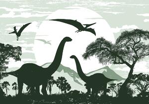 Fototapet - Dinozauri verzi 2 (254x184 cm)