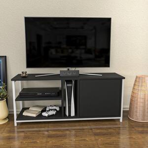 Comoda TV Salvador, Model Neola, 120x50.8x35.3 cm, Alb/Antracit