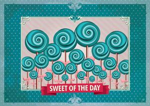 Fototapet - Sweet Pin Up Lollies (254x184 cm)
