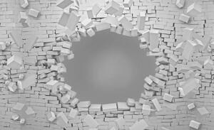 Fototapet - 3D - explozie peretelui din cărămizi (152,5x104 cm)