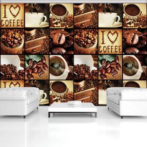Fototapet - I Love Coffee - colaj (254x184 cm)