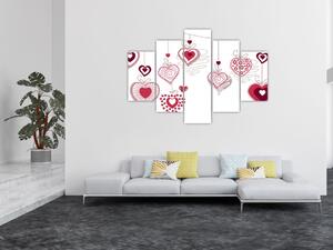 Tablou cu inimiore pictate (150x105 cm)