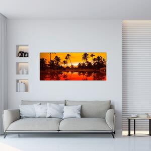 Tablou - Apus de soare deasupra rezortului (120x50 cm)