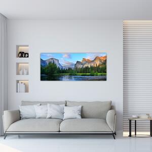 Tablou cu peisaj montan sălbatic (120x50 cm)