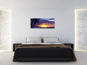 Tablou cu apus de soare deasupra mării (120x50 cm)
