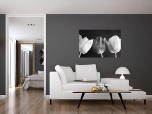 Tablou - Lalele alb negre (90x60 cm)