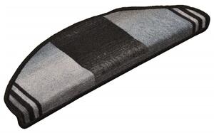 Covorașe scări autoadezive, 15 buc., negru și gri, 65x21x4 cm