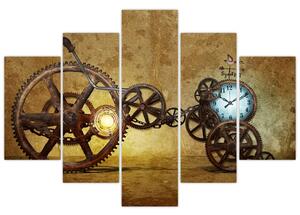 Tablou cu aparatele istorice ale ceasurilor (150x105 cm)