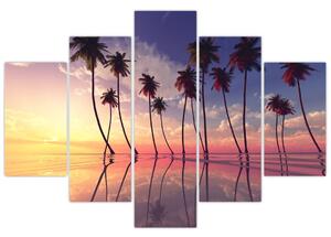 Tablou cu palmieri deasupra mării (150x105 cm)