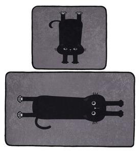 Covorașe de baie negre-gri 2 buc. 60x100 cm Comfort – Foutastic