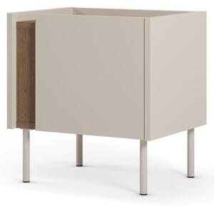 Noptieră crem/în culoare naturală cu aspect de lemn de stejar Lucile – Marckeric
