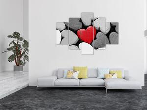 Tablou cu inimioare din lemn (150x105 cm)
