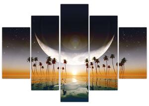 Tablou- Luna deasupra palmierilor (150x105 cm)