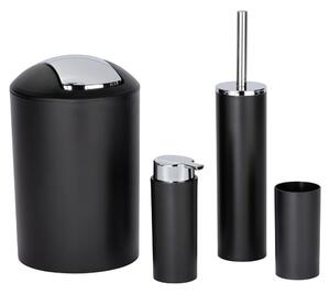 Set de accesorii de baie negru din plastic Calvo – Wenko