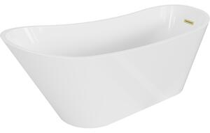 Mexen Alta, cadă de sine stătătoare 170 x 75 cm, alb, preaplin auriu mat, 52141707500-55