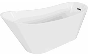 Mexen Alta, cadă de sine stătătoare 170 x 75 cm, alb, preaplin neted grafit mat, 52141707500-95