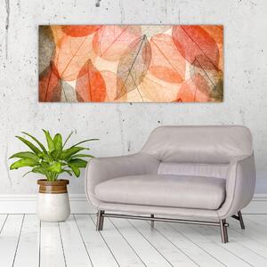 Tablou cu frunzele de toamnă pictate (120x50 cm)