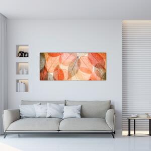 Tablou cu frunzele de toamnă pictate (120x50 cm)
