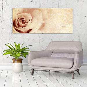 Tablou - floare de trandafir pentru îndrăgostiți (120x50 cm)