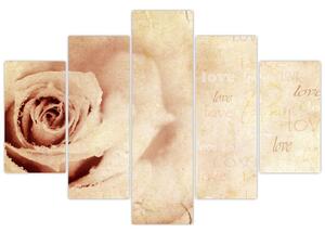 Tablou - floare de trandafir pentru îndrăgostiți (150x105 cm)