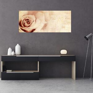 Tablou - floare de trandafir pentru îndrăgostiți (120x50 cm)