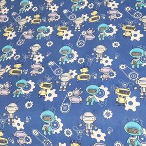 Set lenjerie de pat Roboți pentru copii (albastru)