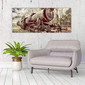 Tablou cu locomotivă istorică (120x50 cm)