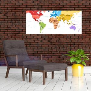 Tablou - Harta lumii (120x50 cm)