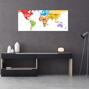 Tablou - Harta lumii (120x50 cm)