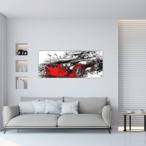 Tablou - Mașina pictată în acțiune (120x50 cm)