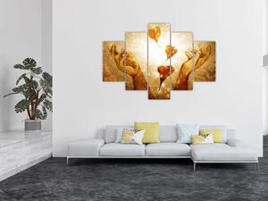 Tablou - pictura mâinilor pline de dragoste (150x105 cm)