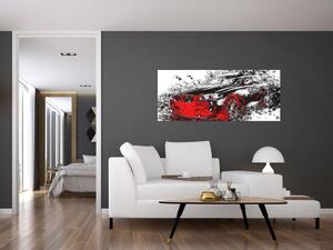Tablou - Mașina pictată în acțiune (120x50 cm)