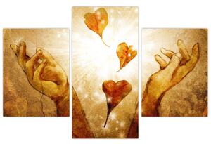 Tablou - pictura mâinilor pline de dragoste (90x60 cm)