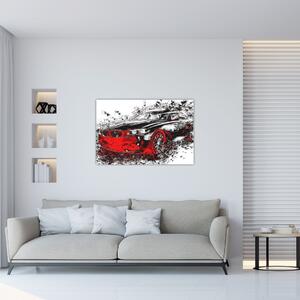 Tablou - Mașina pictată în acțiune (90x60 cm)