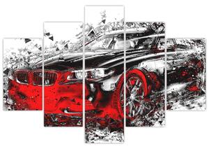 Tablou - Mașina pictată în acțiune (150x105 cm)