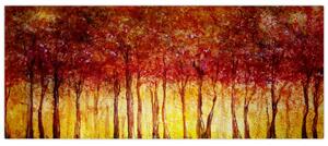 Tablou - Pictura pădurii cu frunziș (120x50 cm)