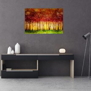 Tablou - Pictura pădurii cu frunziș (90x60 cm)