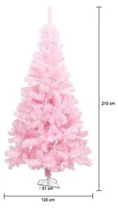 Brad artificial roz, in 4 dimensiuni-210 cm